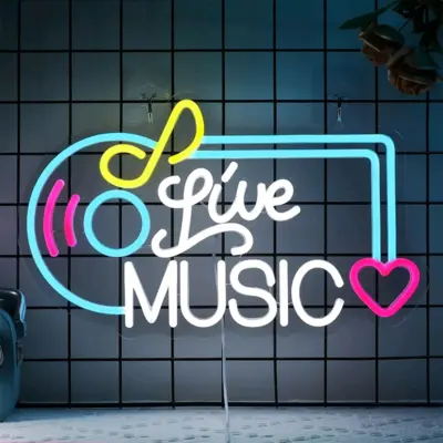 Custom LED neon logo sign for coffee salon music bar shop wall decoration