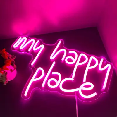 Add personality and style to your living spaces with custom LED neon signs. Perfect for bedrooms, game rooms, home bars, offices, and creative home decoration.