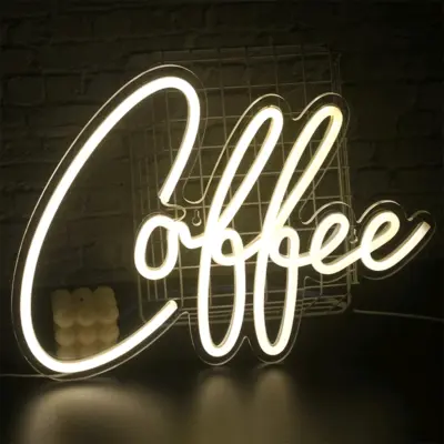 Custom LED neon logo sign for coffee salon music bar shop wall decoration