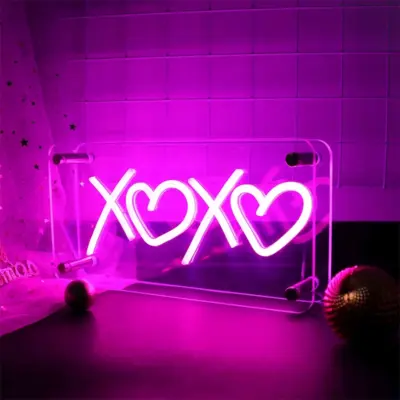 Custom pink LED neon Love sign for wedding decoration