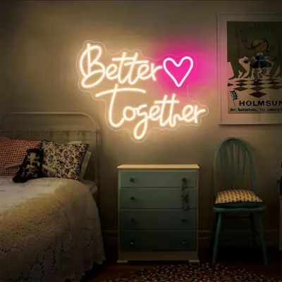 Custom pink LED neon Love sign for wedding decoration