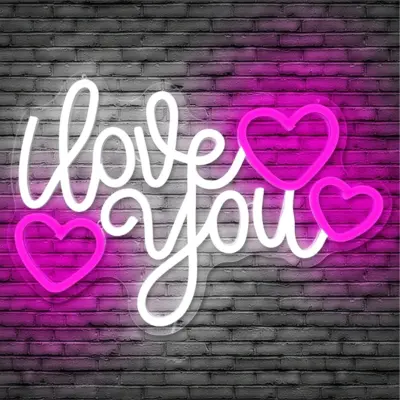 Custom pink LED neon Love sign for wedding decoration