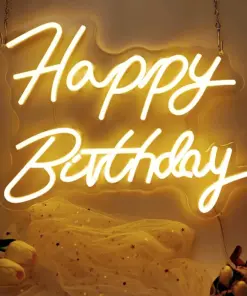 happy birthday neon sign